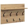 vidaXL Appendiabiti a muro A parete Rovere artigianale 60 x 40 x 12 cm