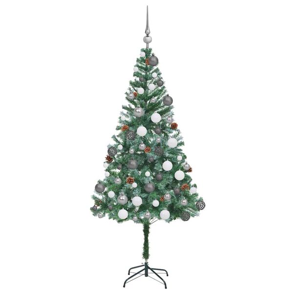 vidaXL Albero di Natale artificiale Verde 180 cm PVC e Acciaio