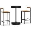 vidaXL Set Bar Giardino 3 pz Nero Polyrattan e Legno Massello Acacia