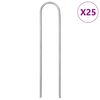 vidaXL Picchetti da Terra a Forma di U 25pz 15x3,5 cm Acciaio Zincato