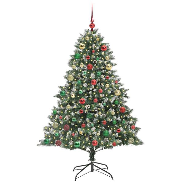 vidaXL Albero di Natale artificiale con 300 LED Verde 180 cm