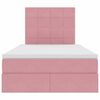 vidaXL Letto con contenitore e LED con led Rosa 120 x 200 cm Velluto