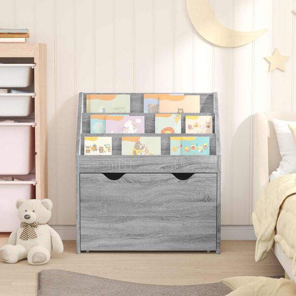 vidaXL Libreria per Bambini Grigio Sonoma 60 x 29,5 x 69 cm