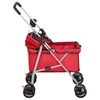 vidaXL Passeggino per Cani Pieghevole Rosso 76x50x100cm Tessuto Oxford