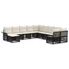 vidaXL Set Divano da Giardino 11 pz 11-Posti Nero e Bianco Crema