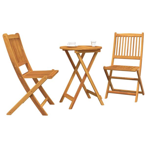 vidaXL Set Bistro da Giardino 3 pcs Marrone legno massello di acacia