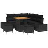 vidaXL Set Divano da Giardino 8 pz Nero polyrattan