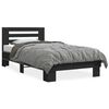 vidaXL Giroletto Nero 90x200 cm in Legno Multistrato e Metallo