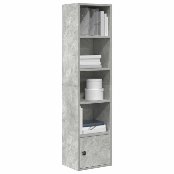 vidaXL Libreria Grigio Cemento 31x24x127 cm in Legno Multistrato