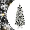 vidaXL Albero di Natale Artificiale con Rami Pieghevoli Verde e Bianco