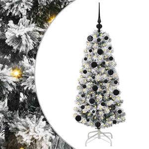 vidaXL Albero di Natale Artificiale con Rami Pieghevoli Verde e Bianco