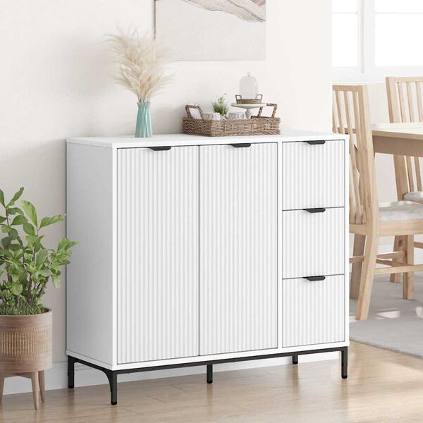 vidaXL Credenza Bianco 89,5 x 33 x 82 cm Legno multistrato