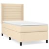vidaXL Giroletto a Molle con Materasso Crema 80x200 cm inTessuto