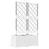 vidaXL Vaso da giardino 2 pcs Bianco 80 x 40 x 143 cm Acciaio