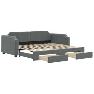 vidaXL Divano Letto Estraibile Cassetti Grigio Scuro 100x200cm Tessuto