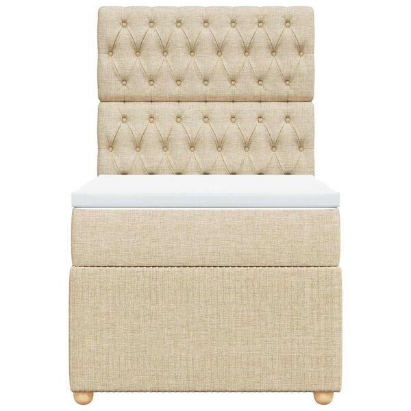 vidaXL Giroletto a Molle con Materasso Crema 90x200 cm inTessuto