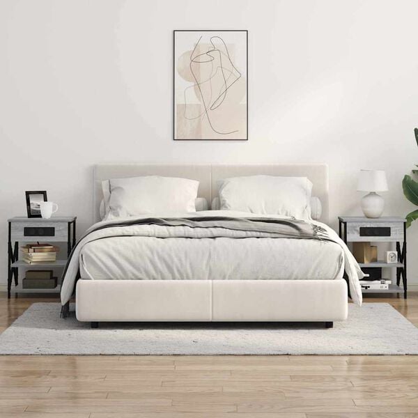 vidaXL Armadio da Notte con lo scaffale Grigio Sonoma 41 x 31 x 51 cm