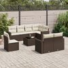 vidaXL Set Divani da Giardino 9pz con Cuscini Marrone in Polyrattan