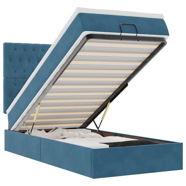 vidaXL Struttura Letto Pouf con Materassi 90x190 cm in Velluto