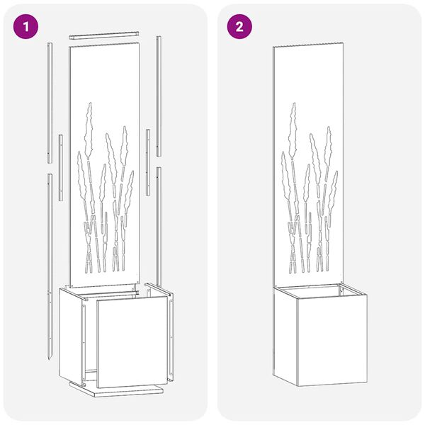 vidaXL Schermo per privacy in giardino Traforo Ruggine 32 x 140 cm