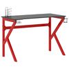 vidaXL Scrivania da Gaming con Gambe a K Nera e Rossa 110x60x75 cm