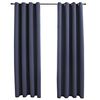 vidaXL Tende Oscuranti con Anelli in Metallo 2 pz Antracite 140x245 cm