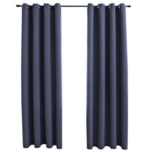vidaXL Tende Oscuranti con Anelli in Metallo 2 pz Antracite 140x245 cm