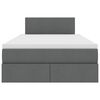 vidaXL Letto con contenitore e LED Grigio scuro 120 x 190 cm Tessuto