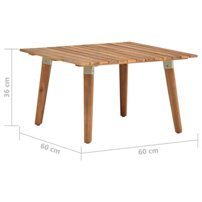 vidaXL Tavolino da Caffè per Giardino 60x60x36 cm Legno di Acacia
