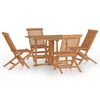 vidaXL Set da Pranzo Pieghevole per Esterni 5pz Legno Massello di Teak