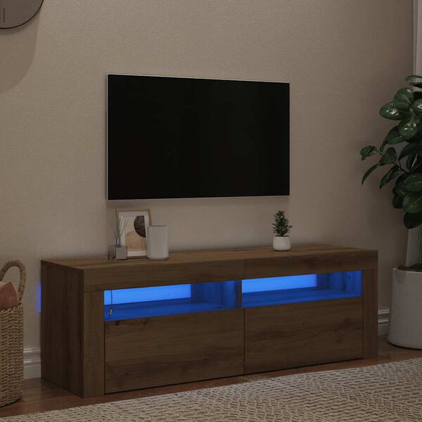 vidaXL Mobile Porta TV con LED Artigianale 120x35x40 cm Multistrato
