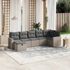vidaXL Set Divani da Giardino 7 pz con Cuscini Grigio in Polyrattan