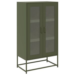 vidaXL Credenza Verde Oliva 68x39x123 cm in Acciaio