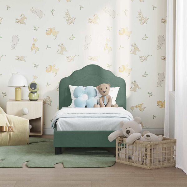 vidaXL Struttura letto per bambini con testata Verde Mare 70 x 140 cm