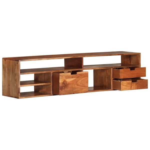 vidaXL Mobile Porta TV 140x30x35 cm in Legno Massello di Acacia