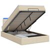 vidaXL Letto Ottomano con Materasso e LED Crema 120 x 200 cm Tessuto