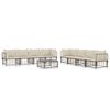 vidaXL Set Divani da Giardino 9 pz con Cuscini Antracite in Polyrattan
