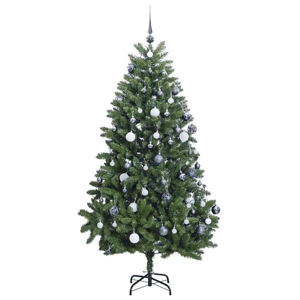 vidaXL Albero Natale Artificiale Incernierato 300 LED e Palline 270 cm