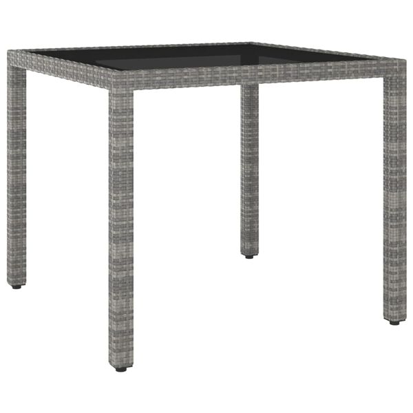 vidaXL Tavolo da Giardino Grigio 90x90x75 cm in Polyrattan