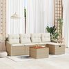 vidaXL Set Divano da Giardino con cuscino 6 pcs Beige Poly Rattan