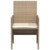 vidaXL Set da Bistrò 3 pz con Cuscini Beige in Polyrattan