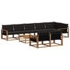 vidaXL Set di divani da esterno con cuscino 9 pcs Naturale e Nero