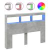vidaXL Testiera con Contenitore a LED Grigio Cemento 140x17x102 cm