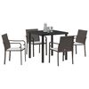 vidaXL Set da Pranzo per Giardino 5 pcs Marrone Poly Rattan