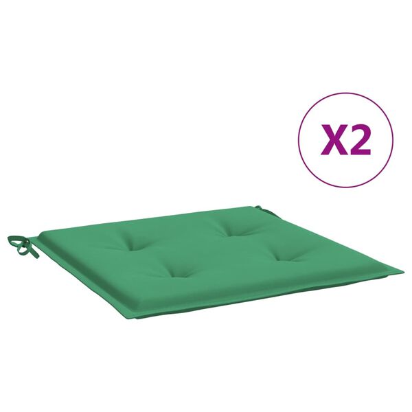 vidaXL Cuscini per Sedia 2 pz Verdi 50x50x4 cm in Tessuto Oxford
