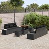 vidaXL Set Divano da Giardino con cuscino con archiviazione 9 pcs Nero