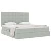 vidaXL Letto con Contenitore Grigio chiaro 180 x 200 cm Velluto
