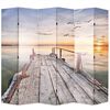 vidaXL Paravento Pieghevole 228x170 cm Stampa Lago