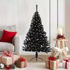 vidaXL Albero di Natale artificiale con luci integrate Nero 120 cm PVC