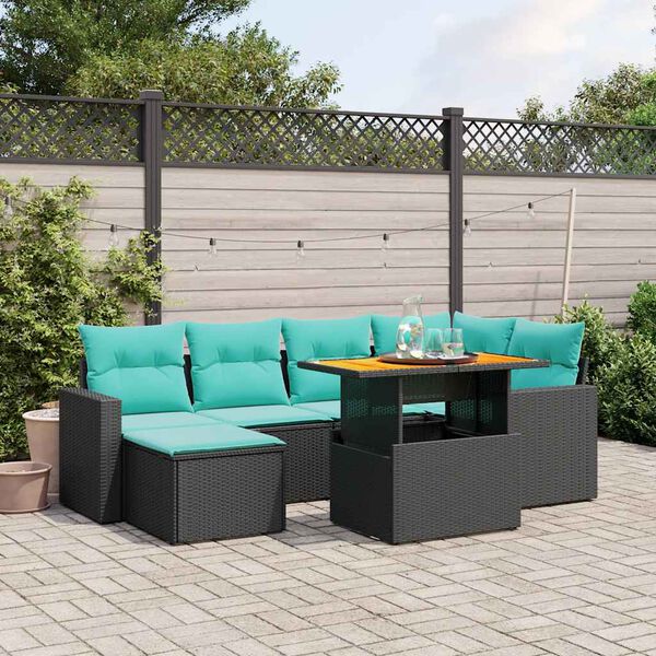 vidaXL Set Divani da Giardino 11 pz con Cuscini Beige in Polyrattan